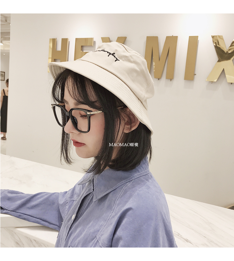 Hộp lớn vuông mỏng gương phẳng mắt nữ kính đen vuông gọng tròn mặt dài có thể được trang bị kính cận thị gọng kính cận nam đẹp