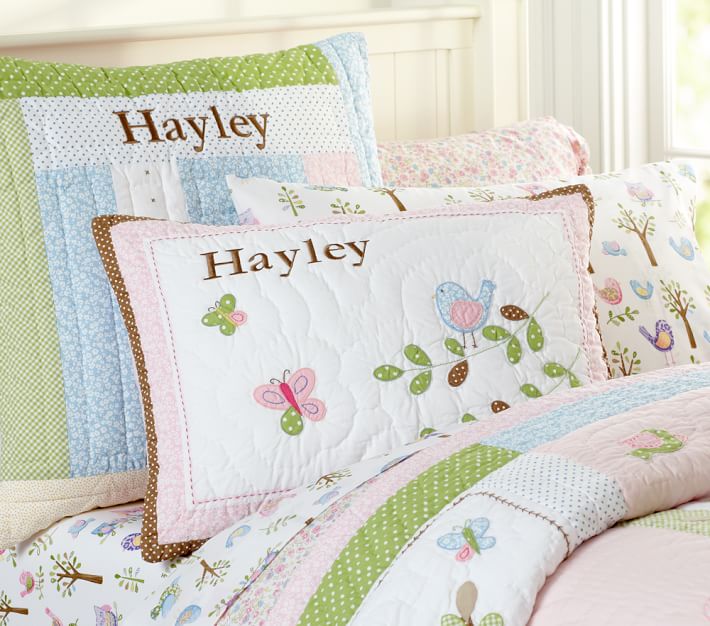Chim rừng Appliqué Handmade Bộ đồ giường chần bông Bộ chăn ga gối gối bộ ga giường everon