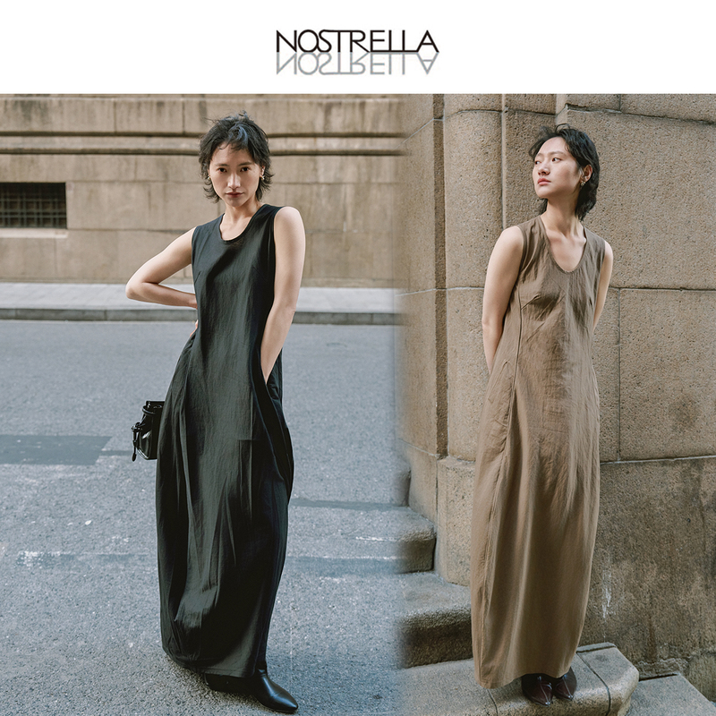 26 Summer Original Hepburn Style Lazy Sleeveless Vest Dress for Women, High-End and Elegant, Loose Round Neck Long Dress 26 Summer Original Hepburn Style Lazy Sleeveless Vest Dress for Women, High-End and Elegant, Loose Round Neck Long Dress