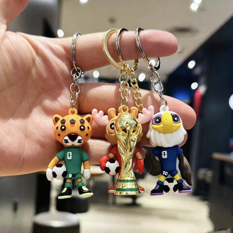 2026 Football World Cup Mascot Keychain Football Figure Pendant Football Fan Souvenir Gift