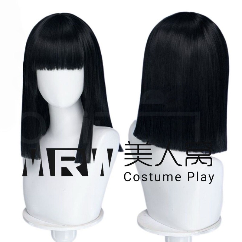 Forbidden Girl: Daughter of Satan Nanno Cosplay Wig, New Student Black Wig with Scalp Top Forbidden Girl: Daughter of Satan Nanno Cosplay Wig, New Student Black Wig with Scalp Top