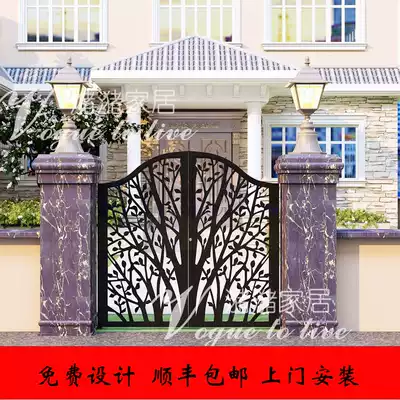 European Wrought iron gate Courtyard door Villa door Garden door Home door Village outdoor fence Courtyard door Double door