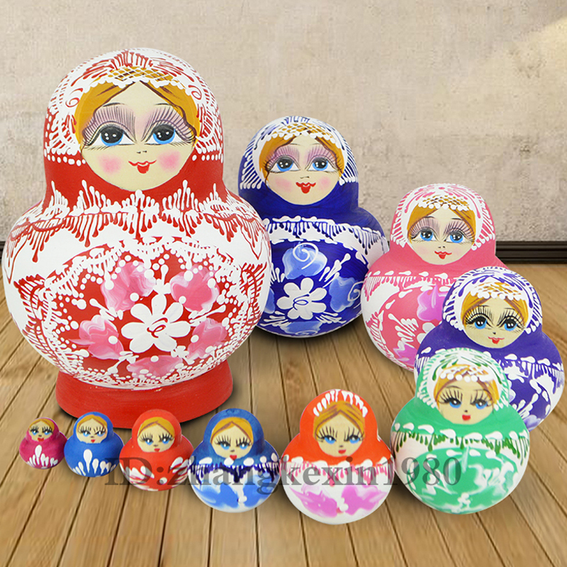 Professional Trekery Shop Air-dry Linden Wood Hand-painted Russian set ova discoloration Imports 10 floors 1074