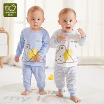 Rabbi official flagship Four Seasons men and women baby cotton underwear 2 sets childrens home clothes pajamas trousers 4 pieces