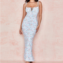Summer new fashion hungry temperament Amazon Wish hot selling pencil skirt sleeveless sling sexy dress