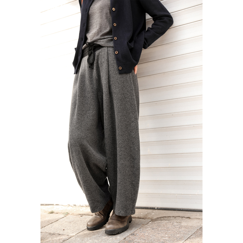 Runbo 【Linglong Tadao】Knitted Cashmere Fine Yarn Double-Pocket Slim-Fit Pants