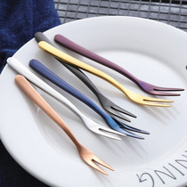 304 stainless steel fruit fork cake fork creative mooncake knife fork sweet pitchfork fruit sign 6 sets of small fork