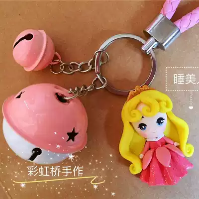 Soft pottery anime doll made Princess Aisha snow hot selling mermaid bell keychain decoration handmade gift