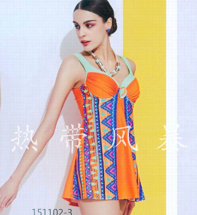 Halal Bin Brand Number Hand Spa National Wind Swimsuit Women's Chest Poly steel Entrusted Slim Fit and Skirt Flat Angle 151102