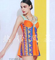 Halal Bin Brand Number Hand Spa National Wind Swimsuit Womens Chest Poly Steel Tot Display Slim One-piece Dress Flat Angle 151102