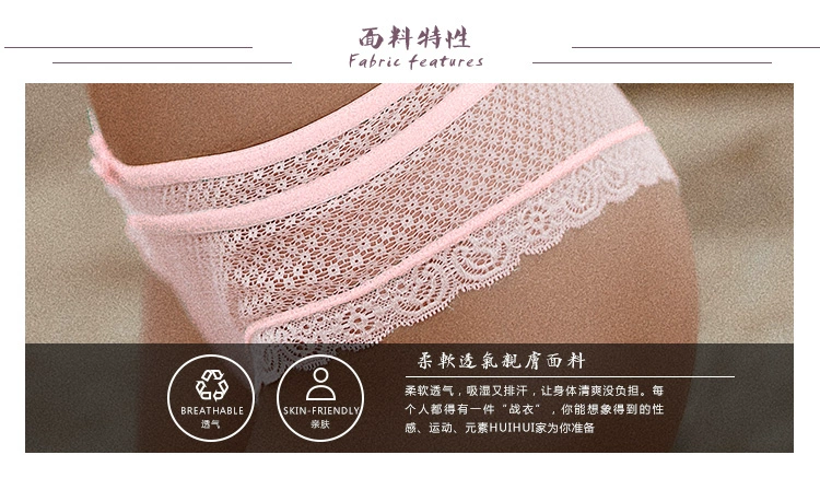 Hui girl huihui Châu Âu và Mỹ gợi cảm ren openwork lưới phối cảnh nửa gói hip thong đồ lót của phụ nữ