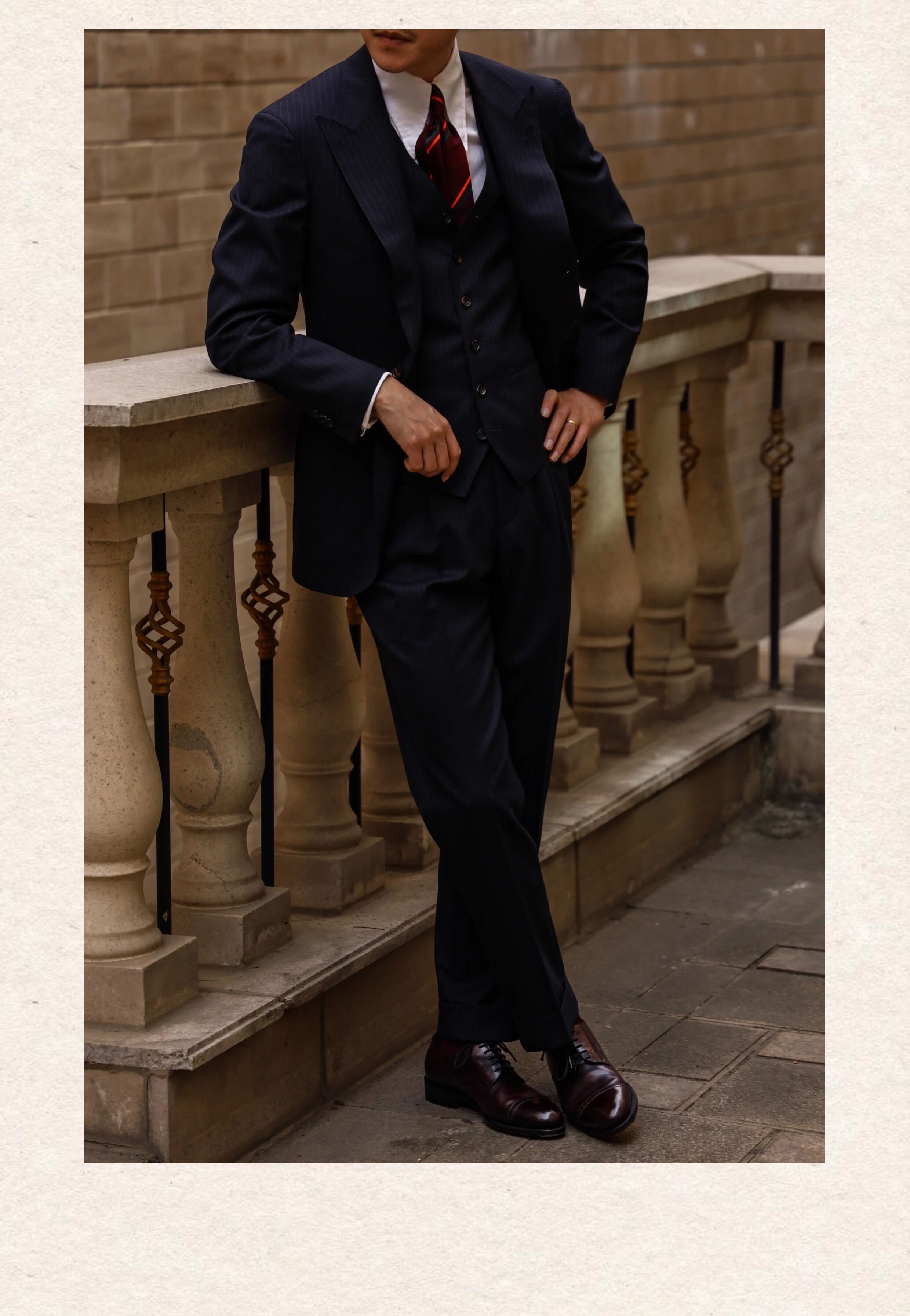 UGENTLE Мужской марка высокая Конечно ремесла midnight blue полоса Науллер спартак Демон пряжка высокая талия мужской брюки 