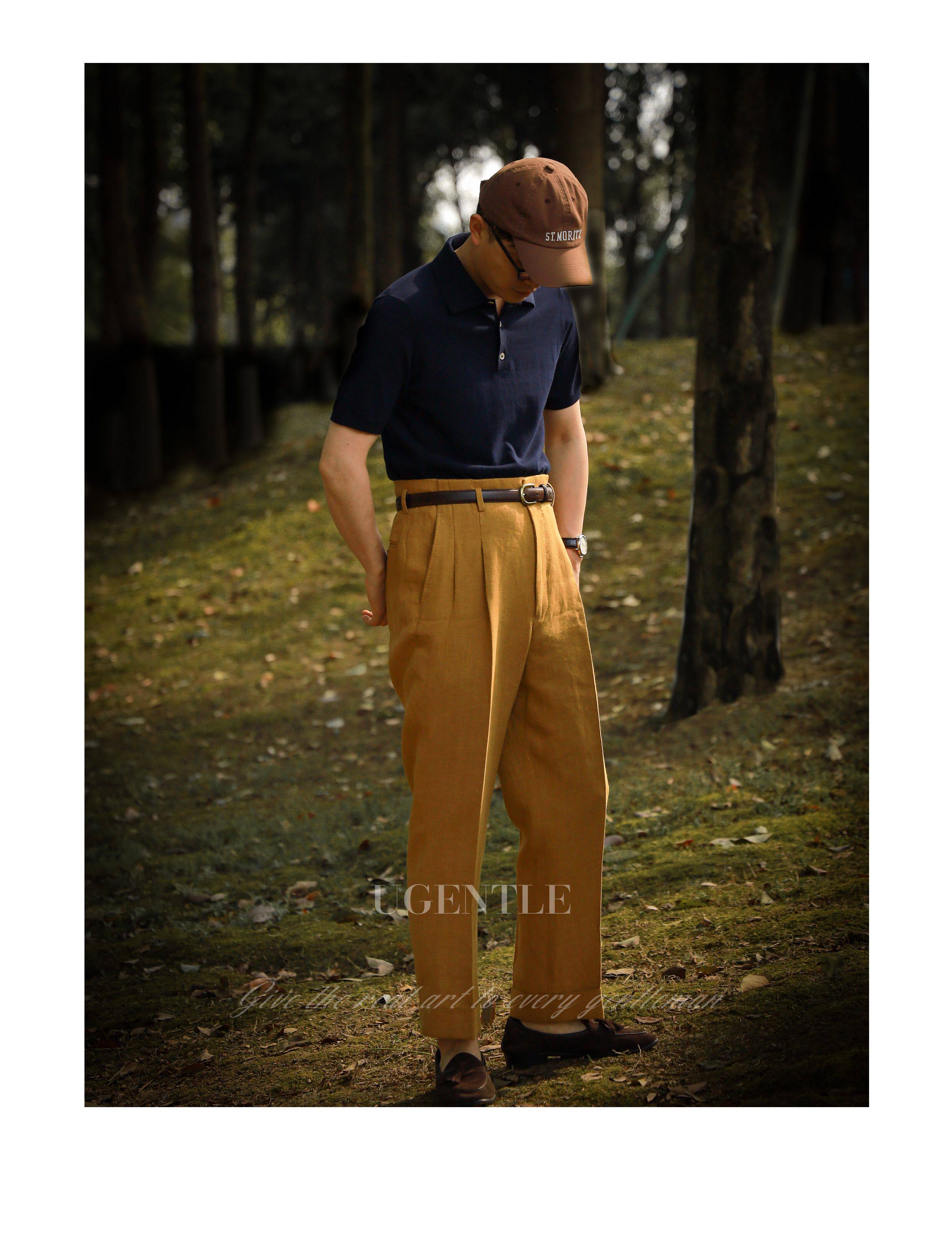 UGENTLE Летняя трикотажная футболка polo, из ворсистого хлопка, короткий рукав 