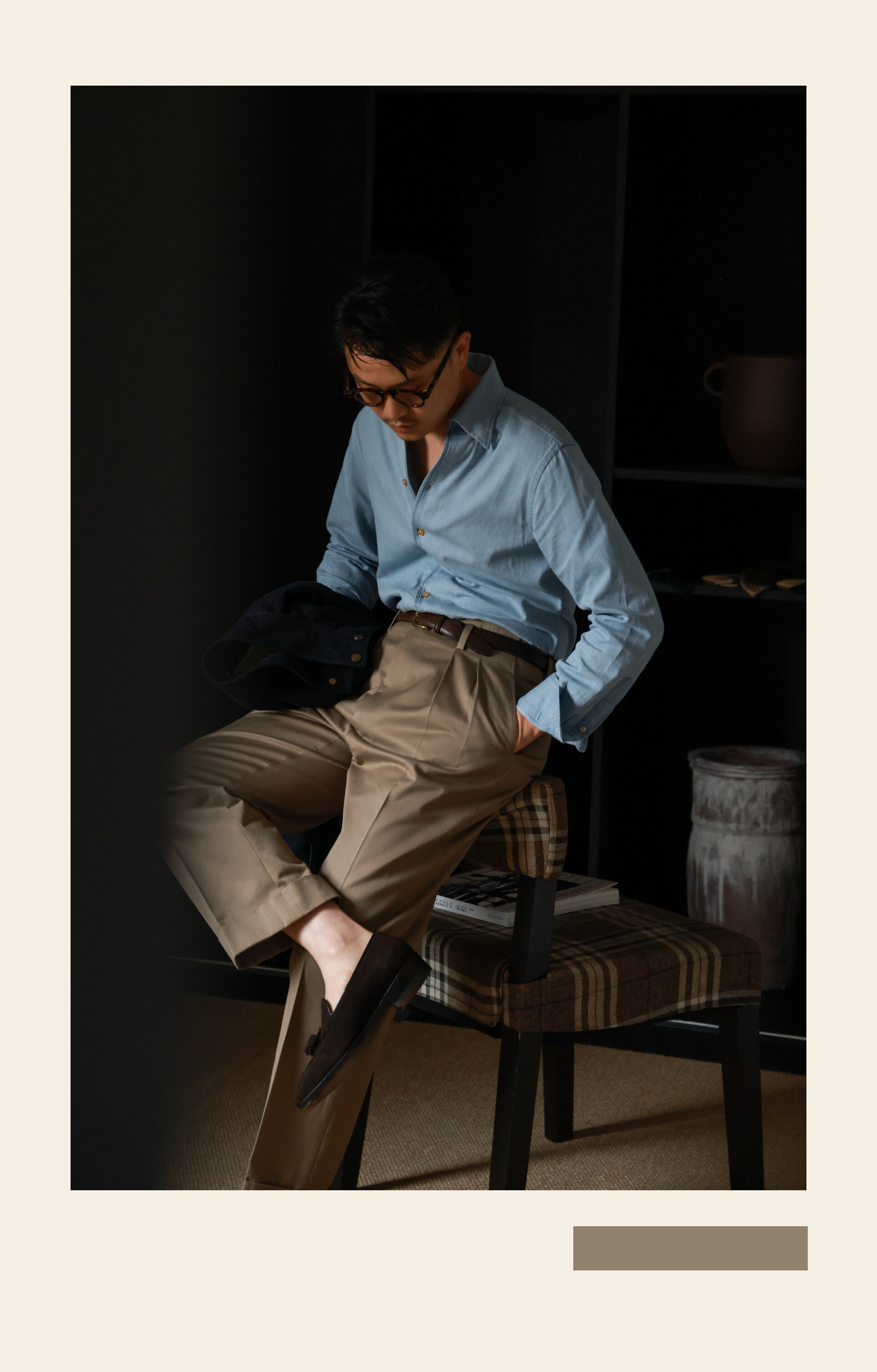 UG мужской иморт из японии узкий Разбросанный тяжеловес хлопок "Керамика земля елочка принт «Старые деньги Голливуда» талия брюки 