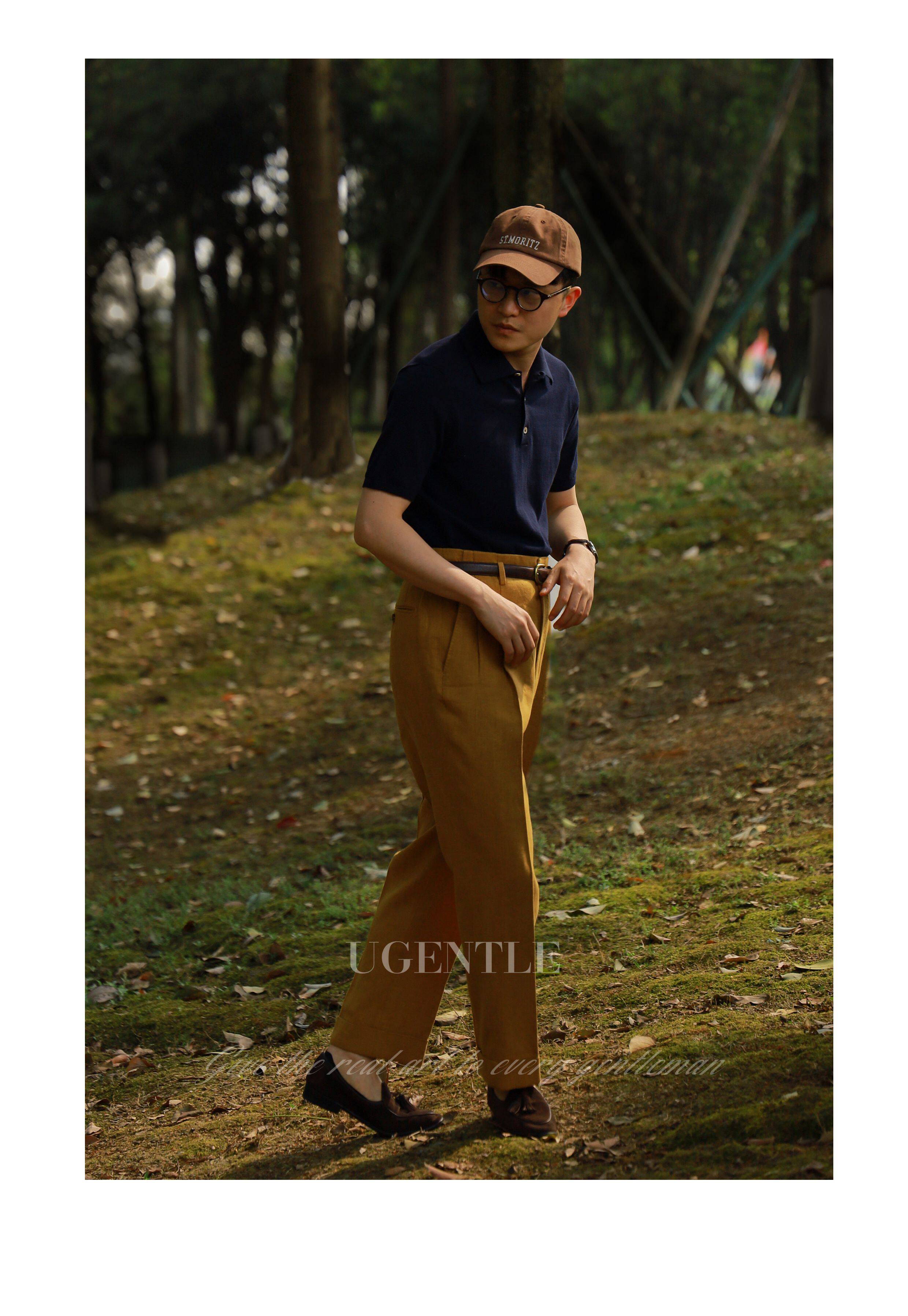 UGENTLE Летняя трикотажная футболка polo, из ворсистого хлопка, короткий рукав 