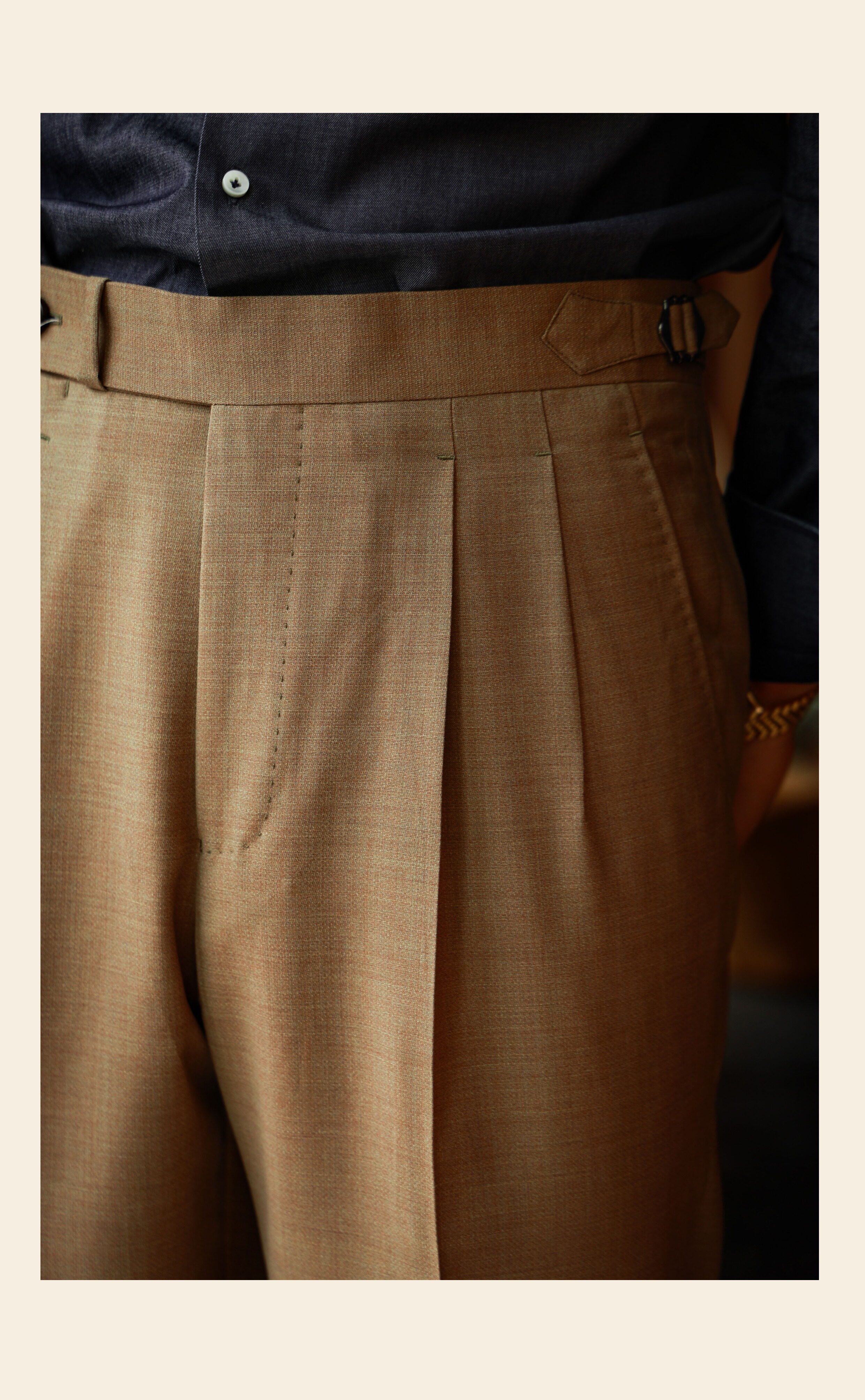 UGENTLE Мужской овцы волосы высокая Конечно ремесла " плывун Коричневый смысл высокий талия париж с застежкой джентльмен брюки 