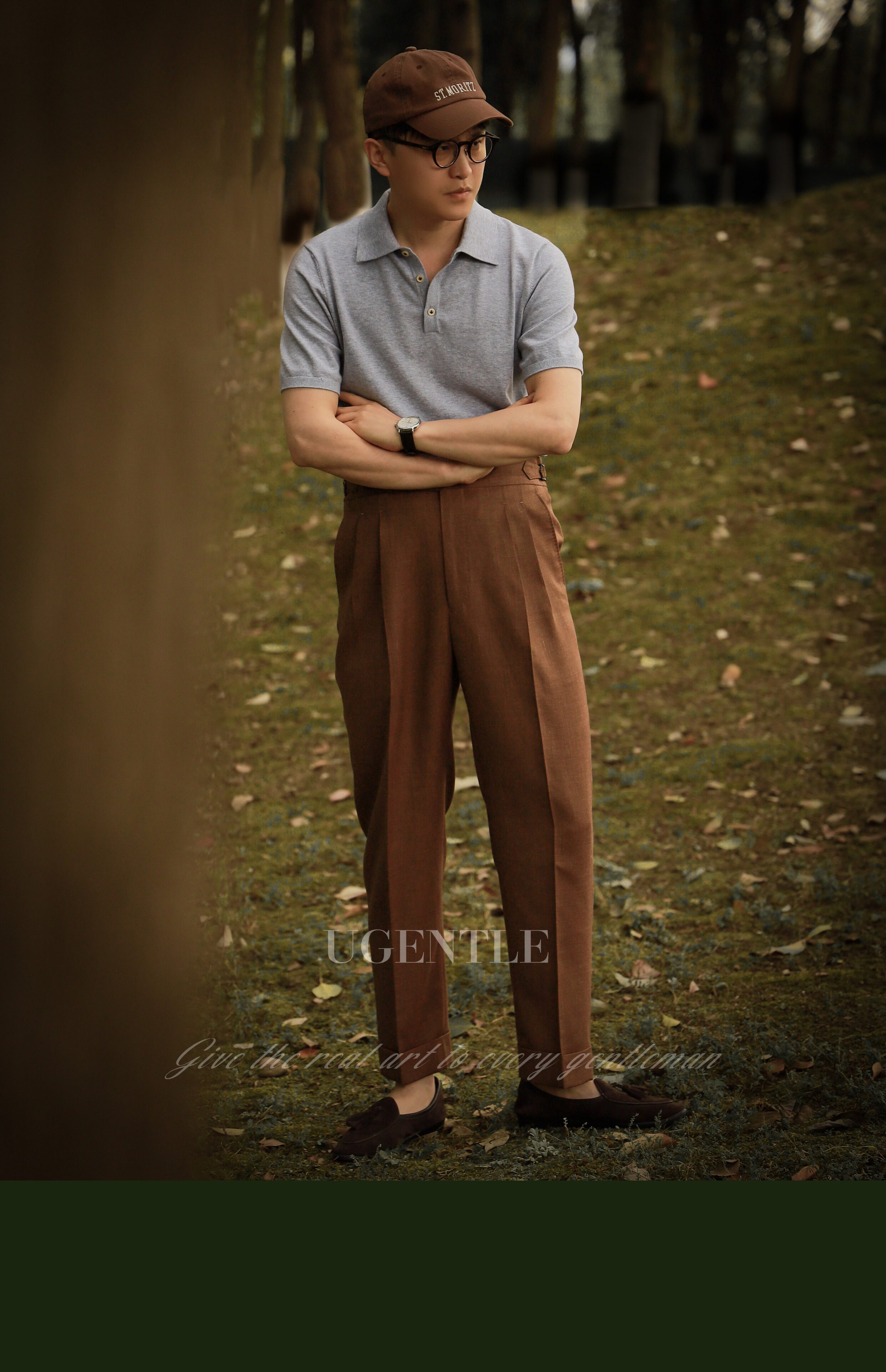 UGENTLE Мужской марка лето кардинг Орл Когтя оболочка с застежкой продвинутый серая рубашка-поло короткий рукав рубашка поло 