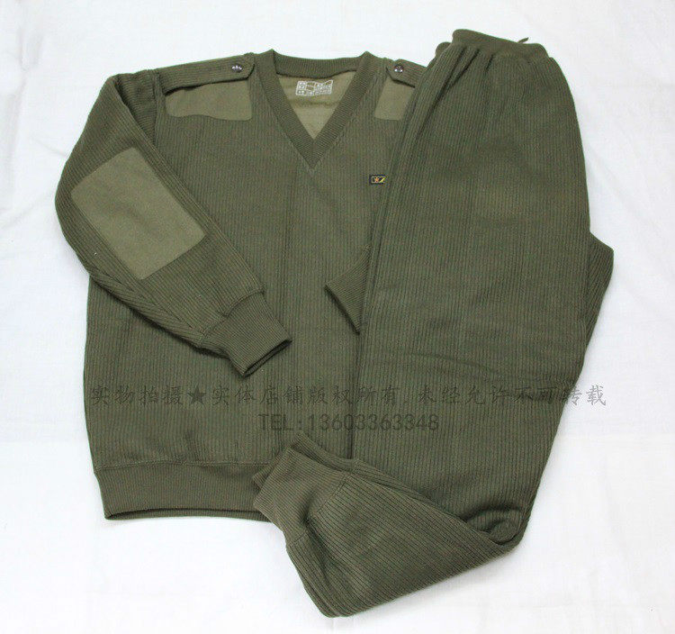 03 velvet suit army green blue warm and coldproof version of cotton coat for the elderly fleece pants cotton sweater