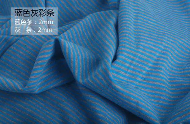 Vải DIY sọc màu xám sọc 2 sọc cotton dệt kim lycra bốn mặt thun thun quần legging vải - Vải vải tự làm