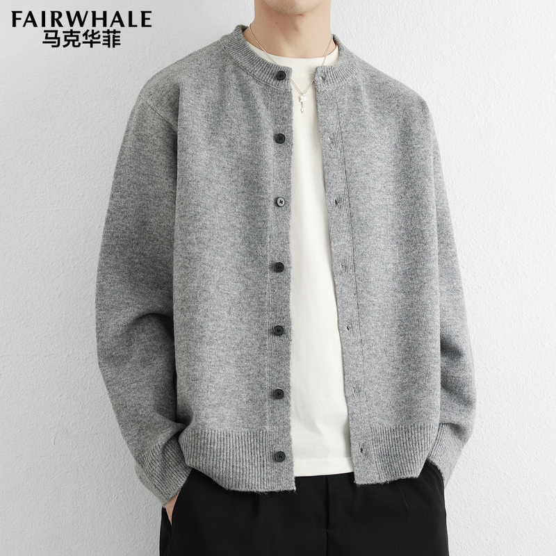 Mark Huafei Knitted Cardigan Sweater for Men, New Spring and Autumn American-Style High-End Casual Jacket, Loose and Versatile Jacket Mark Huafei Knitted Cardigan Sweater for Men, New Spring and Autumn American-Style High-End Casual Jacket, Loose and Versatile Jacket