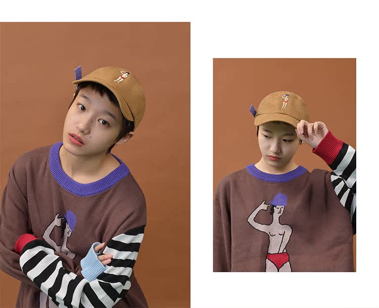 YIZISTORE hat baseball cap flat-brimmed hats for men and women canvas printing fashion lovers curling visor - หมวก - วัสดุอื่นๆ 