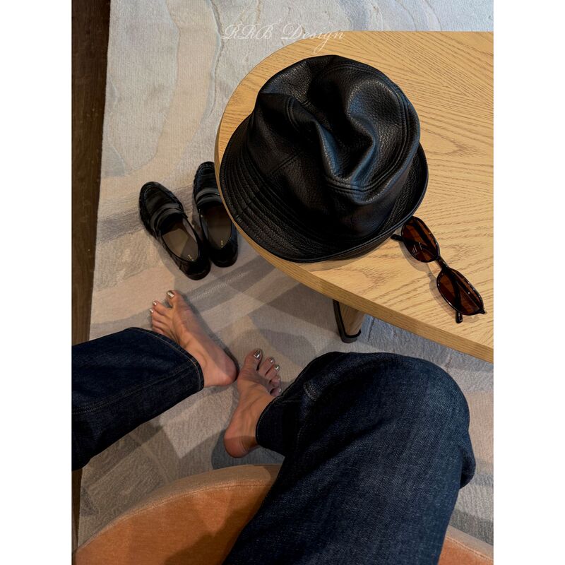 Rrb Design Classic Retro Handmade Matte A-Grade Goat Togo Lychee Pattern Genuine Leather Bucket Hat Rrb Design Classic Retro Handmade Matte A-Grade Goat Togo Lychee Pattern Genuine Leather Bucket Hat