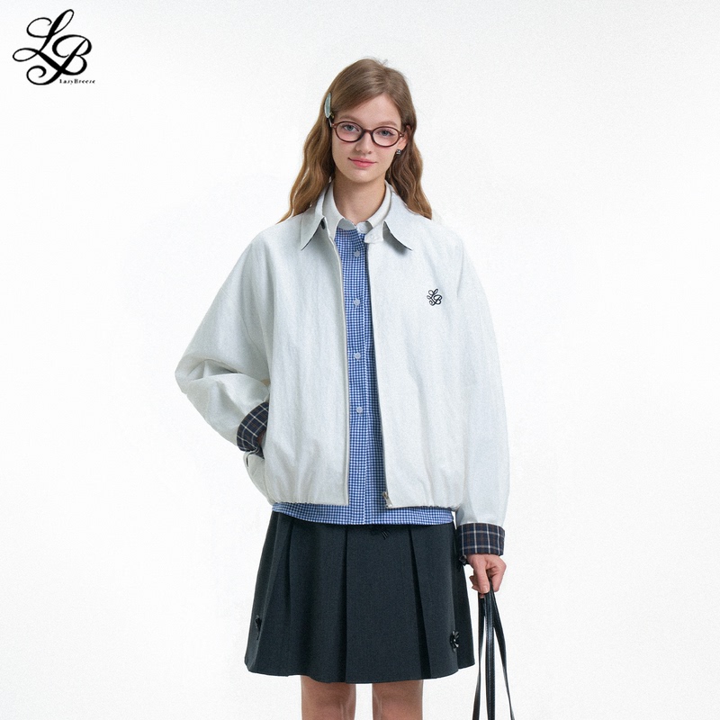 Lazybreeze Spring Vintage Workwear Barn-Style Jacket, Loose Fit, Elegant, Slimming, Age-Reducing Top for Women