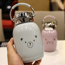  Portable stainless steel thermos cup small mini cute student drinking water cup creative cartoon childrens big belly kettle