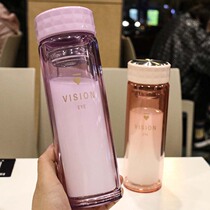 Simple fresh double-layer heat insulation and anti-scalding tea cup female students trend casual Cup gradient