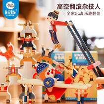 Beauty Music Children Vigorous Play High Altitude Circus Turns With Head Acrobats Toy Eye Coordinated Fine Action