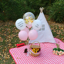 ins net red balloon birthday party flower arrangement balloon suit wild dining cushion picnic spring tours supplies table floating bracket