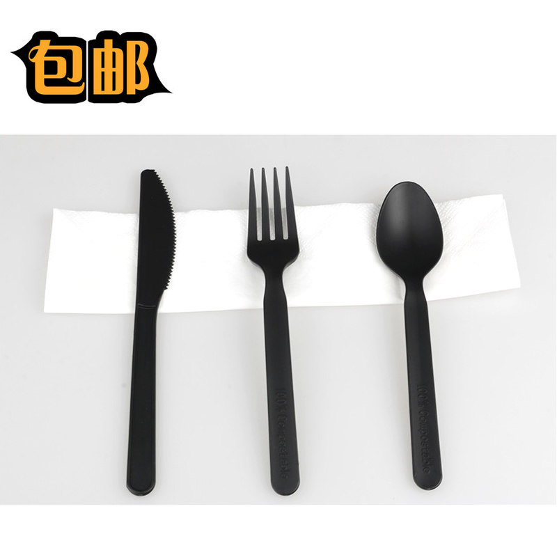 New Year's Eve New Year's disposable knife fork Spoon West Restaurant Cutlery Party Arrangement With Corn Starch Eco-friendly Degradable