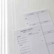 Self-fill Date Week Plan Inside Link Page Inside Core Core A5A6 Mushroom Hole Moterm