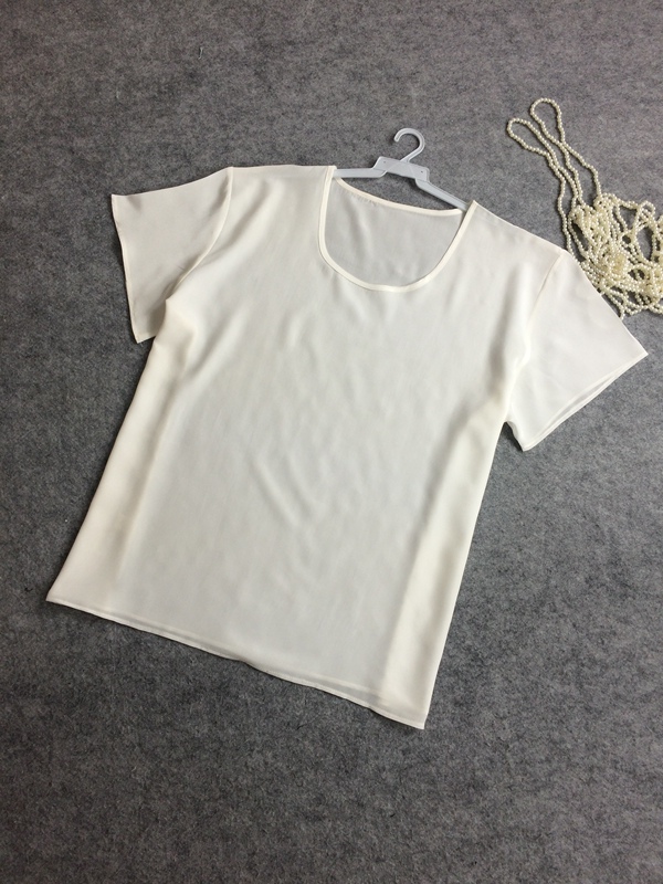 100% Mulberry Silk Men's Silk Short-Sleeved Round Neck Solid Color T-Shirt Loose Casual Base Shirt in Multiple Colors