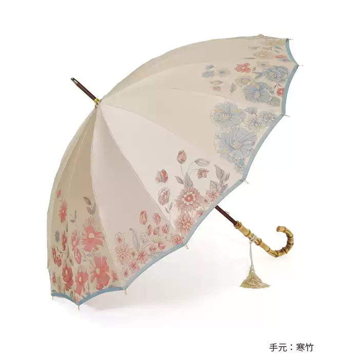 日本代購日本製前原光榮商店長柄傘女款春季花語花朵雨傘