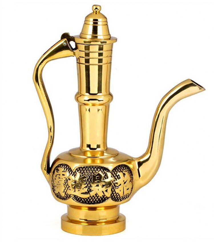 Pure Copper Recruiting to the Po Wine Pot Buddha Hall Home Baijin Property God landowners at the discretion of the Wine Wine Pot is dedicated to the sacrificial offering