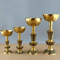 Cooking oil crisp oil Changming lamp lamp holder Buddha Hall Home for Buddha Caixianjia pure copper Lotus Wonderland copper and copper bowl oil lamp