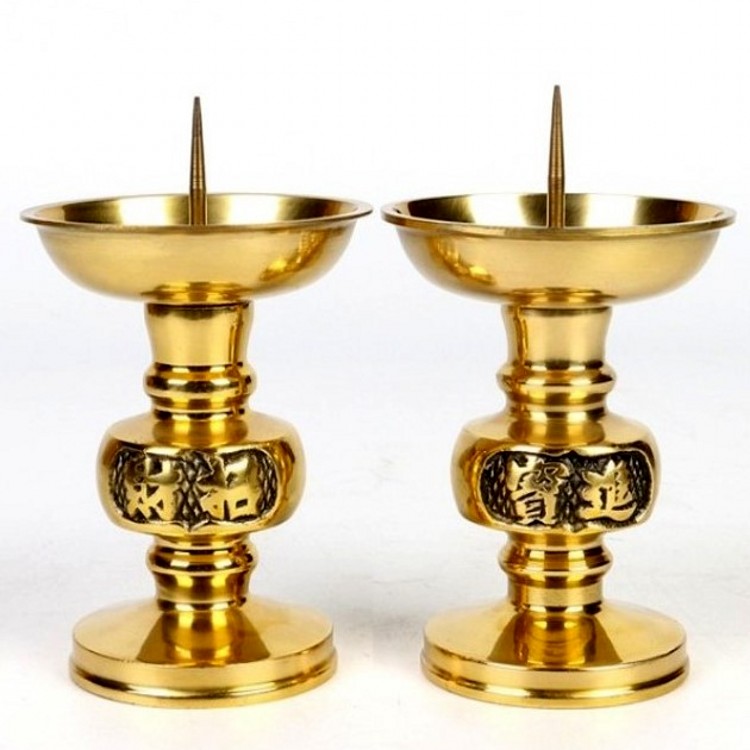 Pure copper Merchants Entrance Treasure Wax Candleholder Wedding waxed Wax Rod crisp Oil lamp holder Needle candlestick for the home candlestick