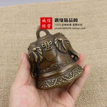 Antique made old pure brass brass method Suzuki double Elephant collision Suzuki with small pendulum height 8 1cm