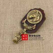 Antique made old pure copper brass Horse Pisces Bull leather belt buckle ancient play key buckle accessories