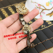 Pure copper copper ganoderma lucidum Ruyi pendant pendant Small ornament gilt gold gilt silver handle