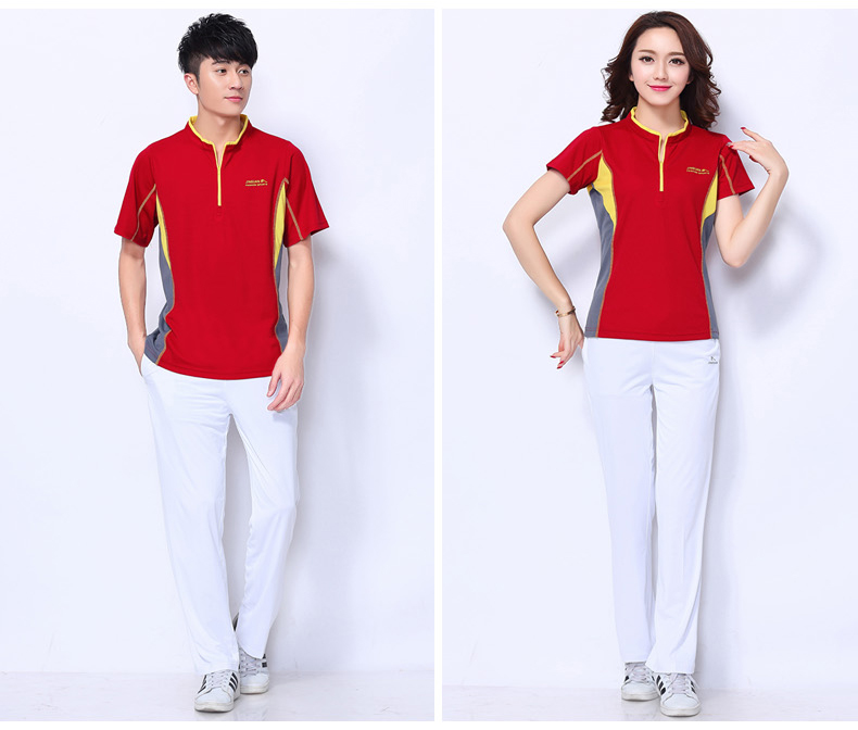 Jinguan nhanh chóng làm khô bộ đồ ngắn tay Jiamusi thể dục nhịp điệu thể thao mùa hè nam và nữ nhảy vuông quần thun bóng mềm - Thể thao sau áo đá banh