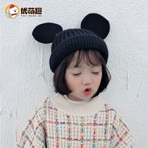Baby hat autumn and winter childrens wool hat girl fashion foreign boy Korean tide hat winter knitted hat ear protection