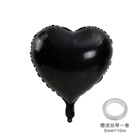 Черный воздушный шар, лента, 18 дюймов, 20 шт