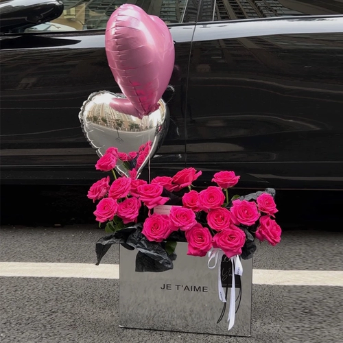 Серебряная упаковка, портативный воздушный шар, популярно в интернете, английский, зеркальный эффект, букет