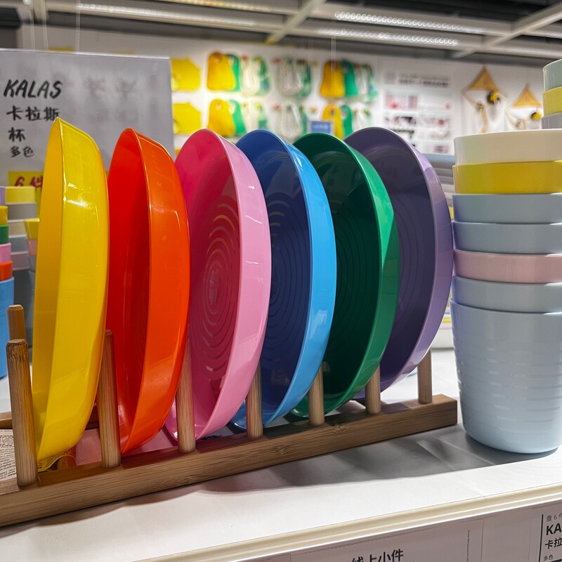 Guoguomu Bear Chongqing Ikea Kallas Plate Set Colorful 6-Piece Set Children's Plastic Tableware