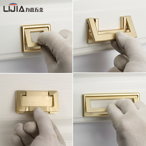 Invisible hidden drawer handle Tatami bed cabinet door surface-mounted handle Punch-free Golden light luxury wardrobe flat handle