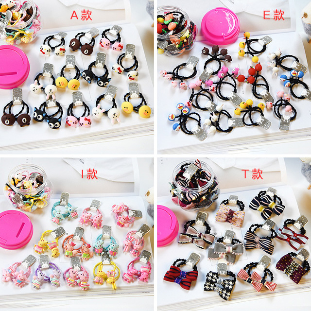 Children's hair tie baby hair rubber band princess headdress hair band cartoon cute shape barrel pure handmade