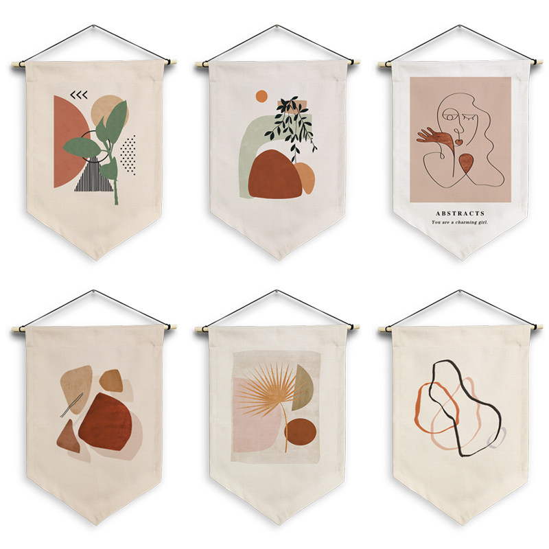 Morandi art fabric hanging painting wall decoration painting rental house decoration wall background cloth custom
