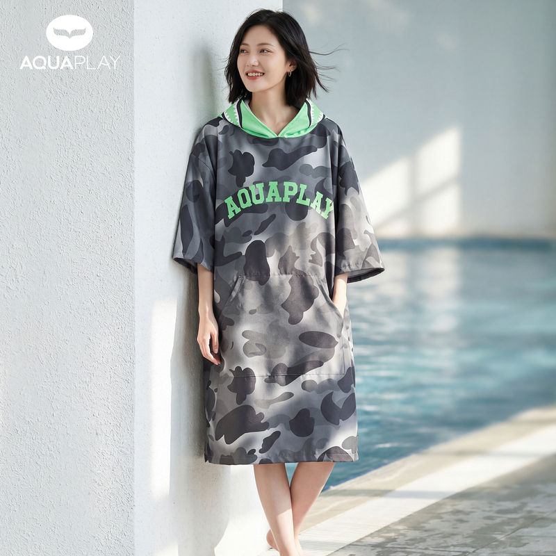 Aquaplay Quick-Drying Swimming Robe, Swimming Towel, Diving Poncho, Beach Changing Cover-Up, Absorbent Towel Aquaplay Quick-Drying Swimming Robe, Swimming Towel, Diving Poncho, Beach Changing Cover-Up, Absorbent Towel